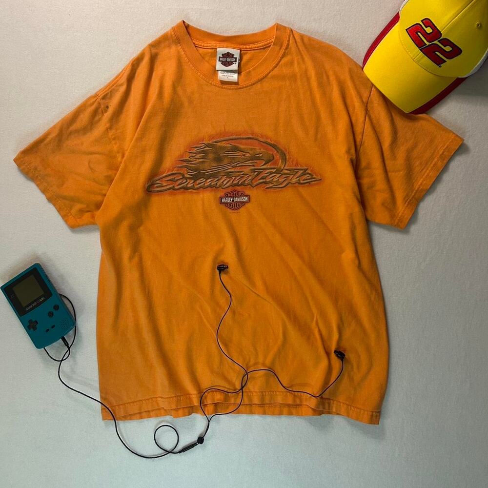 Harley davidson orange tee with